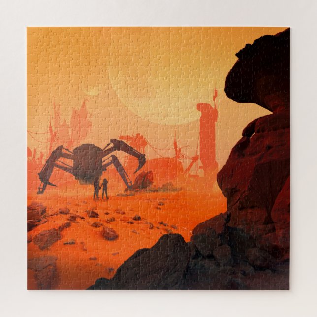 Human Life on Mars Science Fiction Fantasy Jigsaw Puzzle (Vertical)