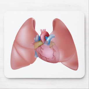 Human lungs and heart Mousepad