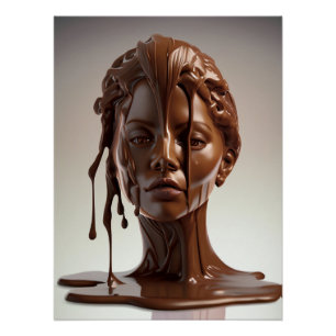 Human melted chocolate sculpture poster