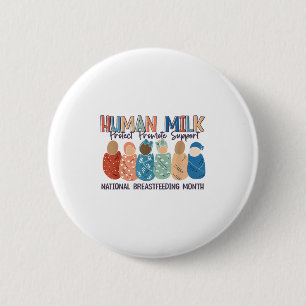Human Milk Moms Milk S National Breastfeeding Mont 6 Cm Round Badge