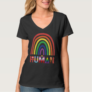 Human Pride LGBT Transgender Flag Love With Rainbo T-Shirt