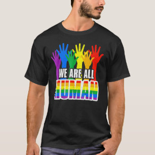 Human Pride Month Rainbow Lgbt Flag Lesbian Trans  T-Shirt