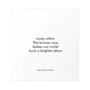 Human race unity notepad