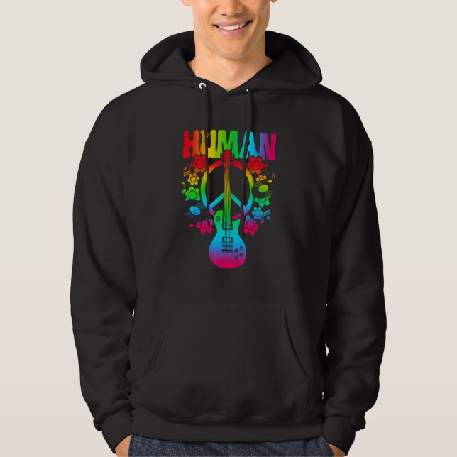HUMAN Rainbow LGBT Flag Gay Pride Month Lesbian 9 Hoodie (Front)