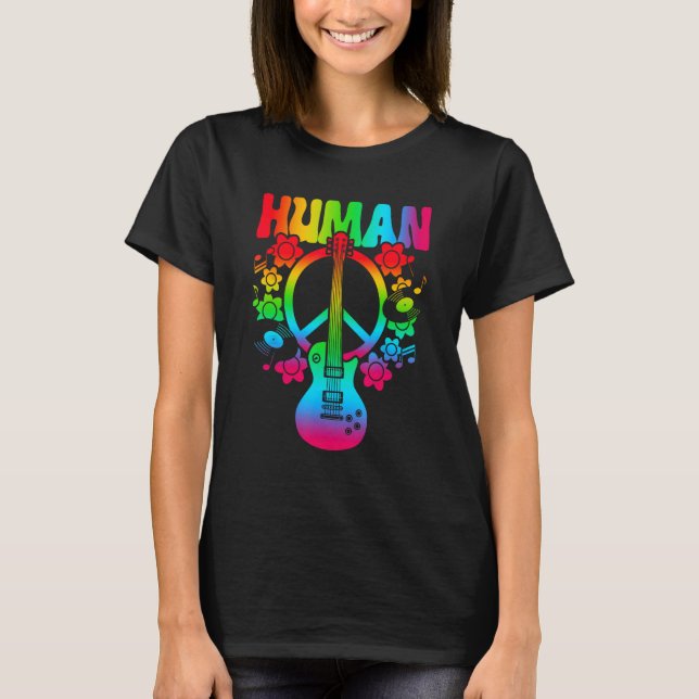 HUMAN Rainbow LGBT Flag Gay Pride Month Lesbian 9 T-Shirt (Front)
