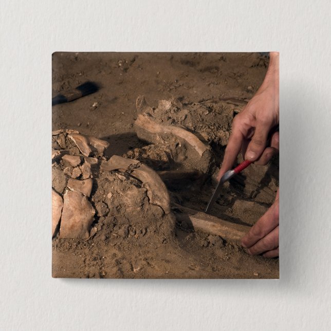 Human remains 15 cm square badge (Front)