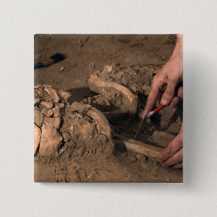 Human remains 15 cm square badge