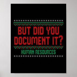 Human Resources Hr Christmas Women But Did You Doc Poster