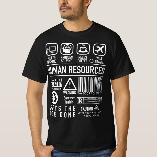 Human Resources - HR Manager Definition Symbols T-Shirt (Front)
