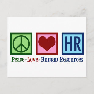 Human Resources Peace Love HR Postcard