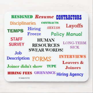 Human Resources Swear Words HR Manager Pet Peeves Mouse Pad
