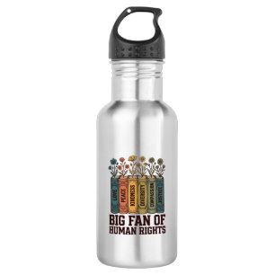 Human Rights Book Flowers Vintage Vector Design_1 532 Ml Water Bottle