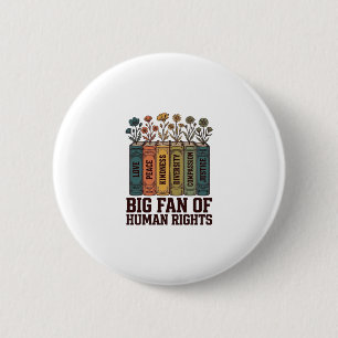 Human Rights Book Flowers Vintage Vector Design_1 6 Cm Round Badge