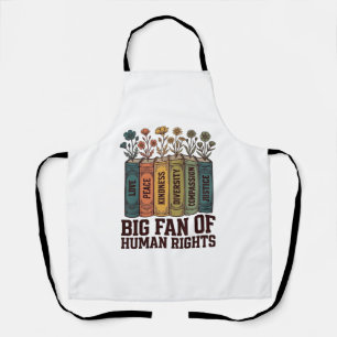 Human Rights Book Flowers Vintage Vector Design_1 Apron