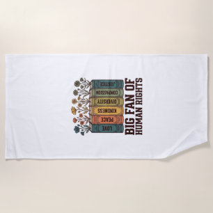 Human Rights Book Flowers Vintage Vector Design_1 Beach Towel