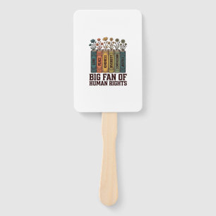 Human Rights Book Flowers Vintage Vector Design_1 Hand Fan