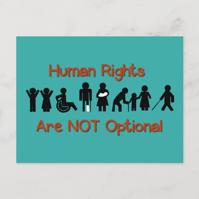 Human Rights Equality Disability Protest Postcard (Front)