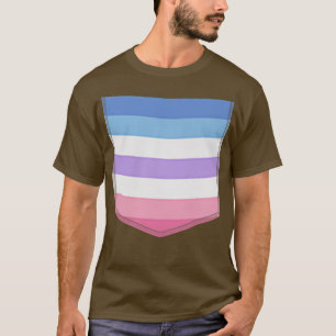 Human Rights Gay Pride Bi Gender Flag Pocket Lgbt  T-Shirt