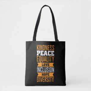 Human Rights Peace Love Inclusion Equality Tote Bag