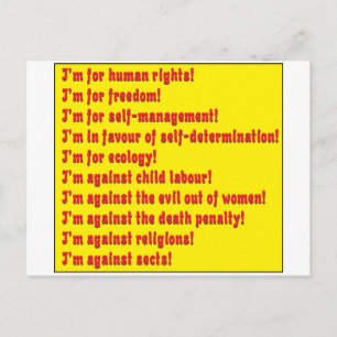 Human rights postcard