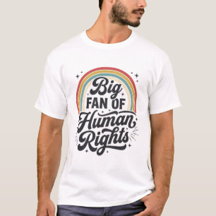 Human Rights Retro Rainbow Vector T-Shirt Design_1