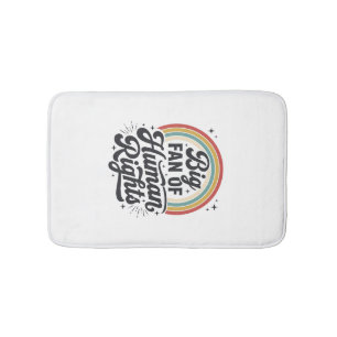Human Rights Retro Rainbow Vector T-Shirt Design_1 Bath Mat