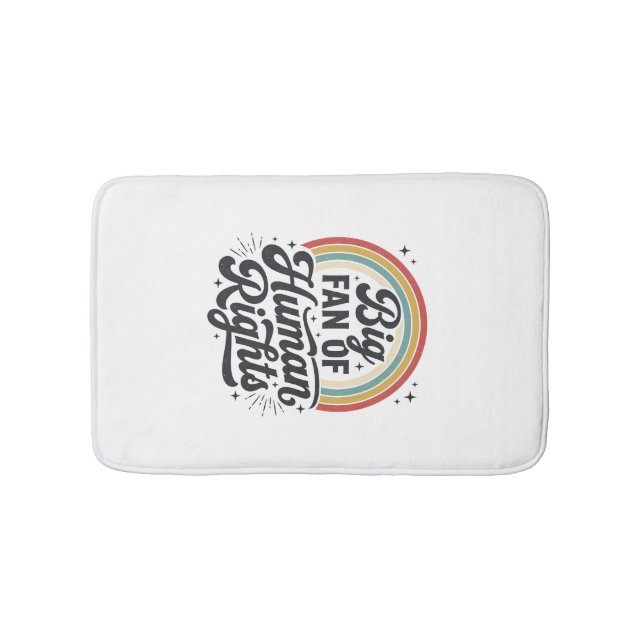 Human Rights Retro Rainbow Vector T-Shirt Design_1 Bath Mat (Front)