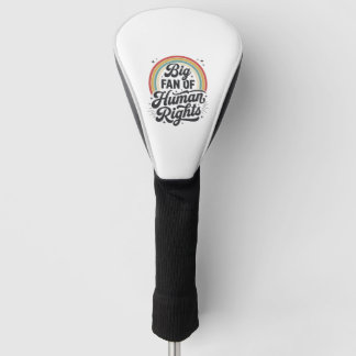 Human Rights Retro Rainbow Vector T-Shirt Design_1 Golf Head Cover