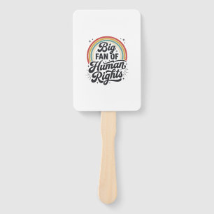Human Rights Retro Rainbow Vector T-Shirt Design_1 Hand Fan