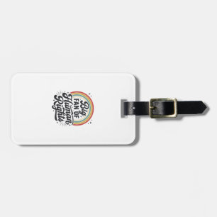 Human Rights Retro Rainbow Vector T-Shirt Design_1 Luggage Tag