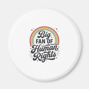 Human Rights Retro Rainbow Vector T-Shirt Design_1 Magnet