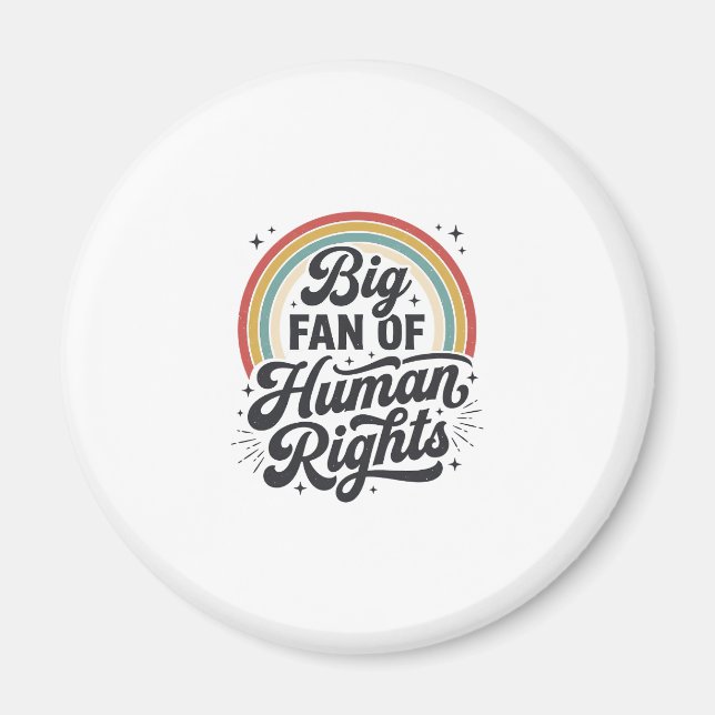 Human Rights Retro Rainbow Vector T-Shirt Design_1 Magnet (Front)