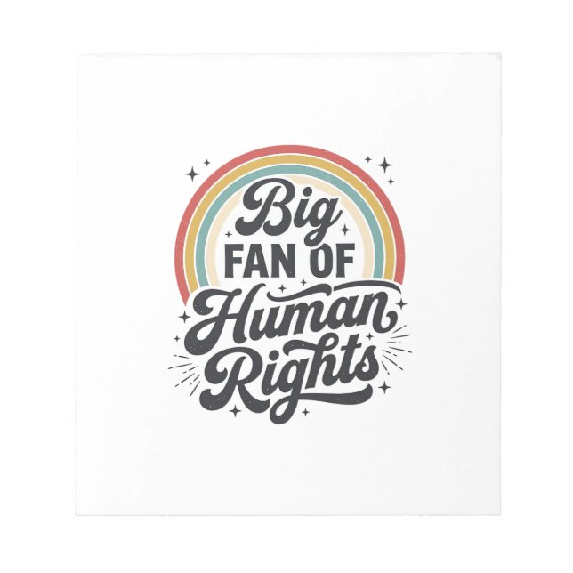 Human Rights Retro Rainbow Vector T-Shirt Design_1 Notepad (Front)