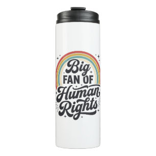 Human Rights Retro Rainbow Vector T-Shirt Design_1 Thermal Tumbler