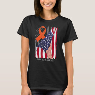 Human Rights Shirt Awareness American Flag Orange