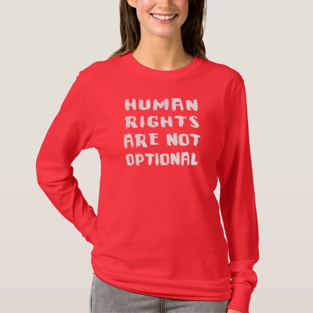 Human Rights Women's Hanes Nano Long Sleeve T-Shirt (Front)