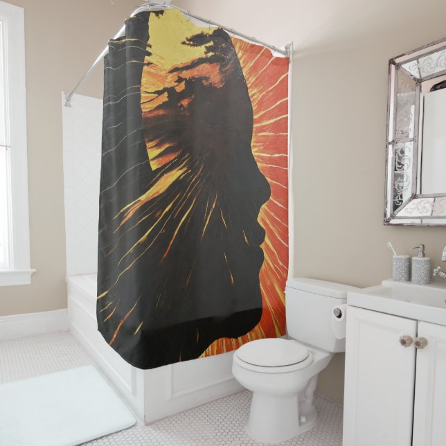 Human Side Face | Metaphysical Art Design Shower Curtain (In Situ)
