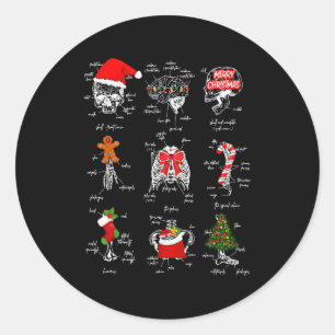 Human Skeleton Anatomy Christmas Medical Student X Classic Round Sticker