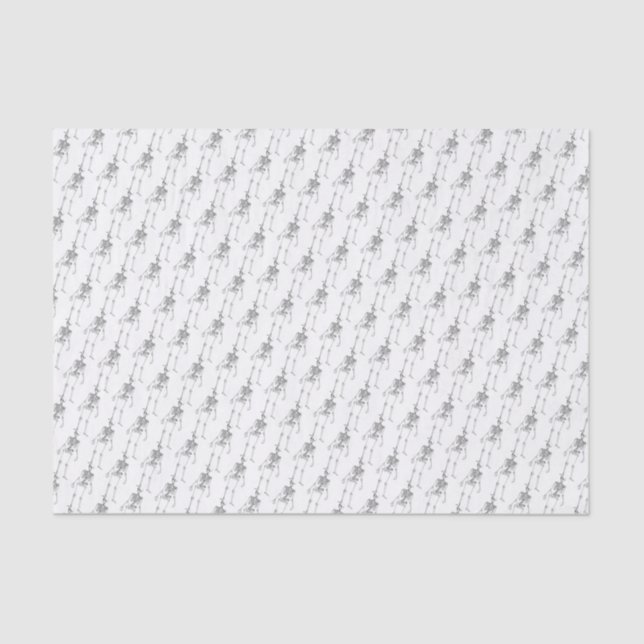 Human Skeleton Horror Gift Wrap Tissue Paper (Front)