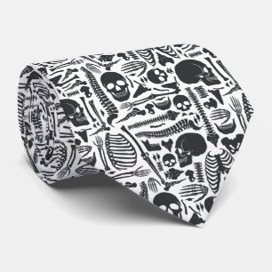 Human Skeleton Pattern Tie