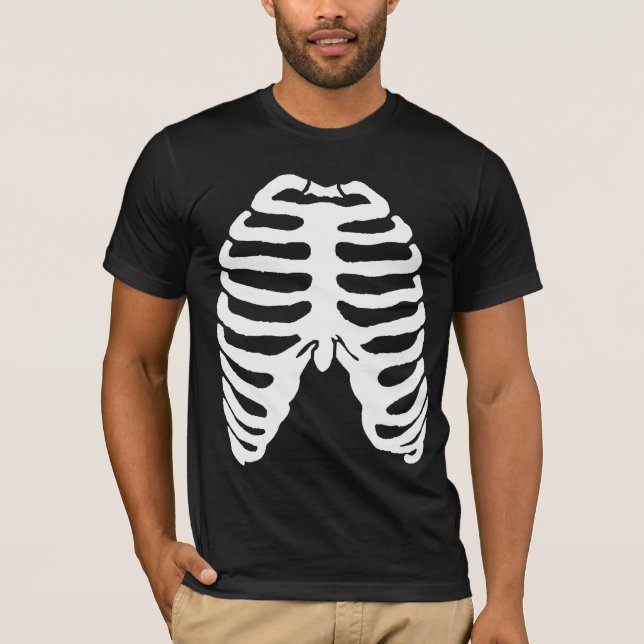 Human Skeleton Ribcage white T-Shirt (Front)