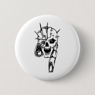 Human Skull 6 Cm Round Badge