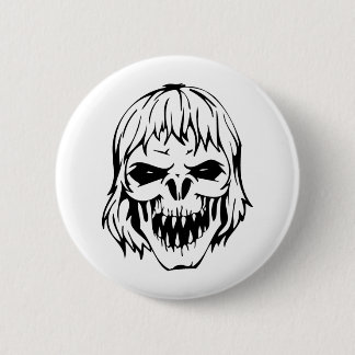 Human Skull 6 Cm Round Badge