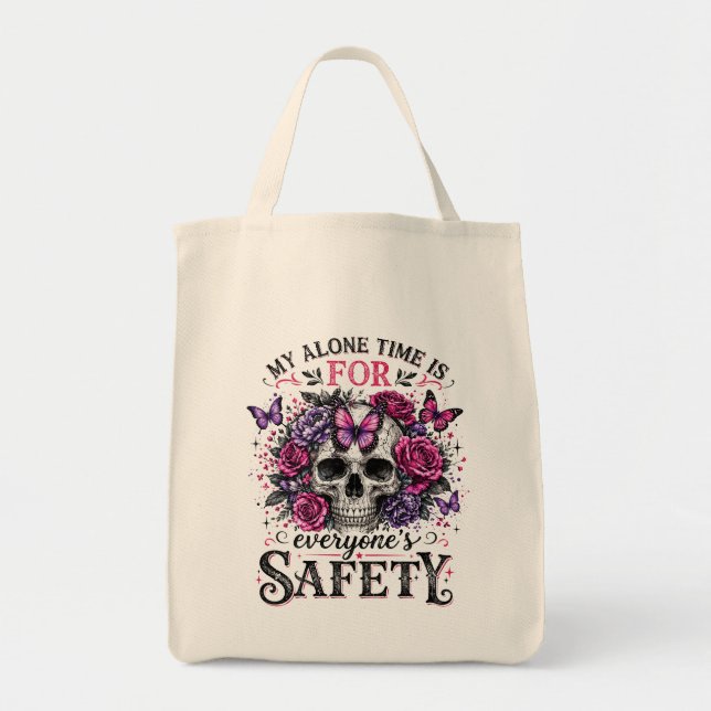 Human Skull Tote Bag (Front)