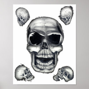 Human Skulls White Poster Art