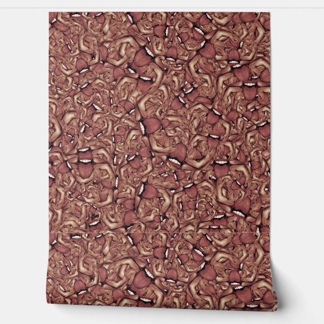 Human spider mutant creatures motif random pattern wallpaper (Unrolling)