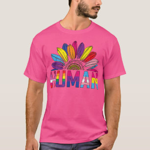 HUMAN Sunflower LGBT Flag Gay Pride Month Proud LG T-Shirt