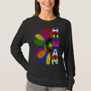 Human Sunflower Lgbt Flag Gay Pride Month Proud Lg T-Shirt