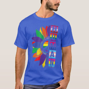 HUMAN Sunflower LGBT Flag Gay Pride Month Proud LG T-Shirt