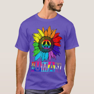 Human Sunflower Rainbow LGBT Flag Gay Pride Proud  T-Shirt